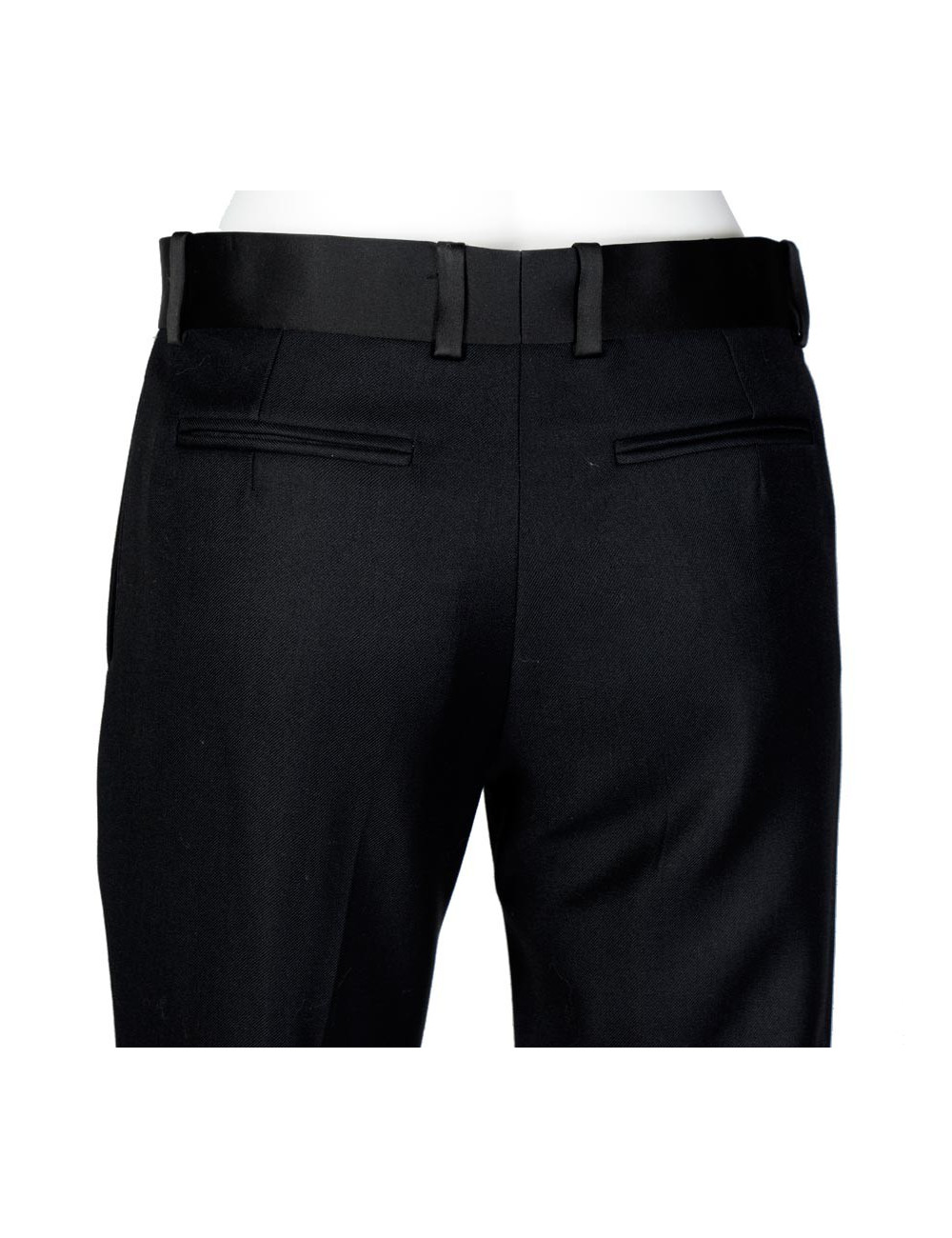 Pantalon CELINE T 36 laine noire et agneau bordeaux