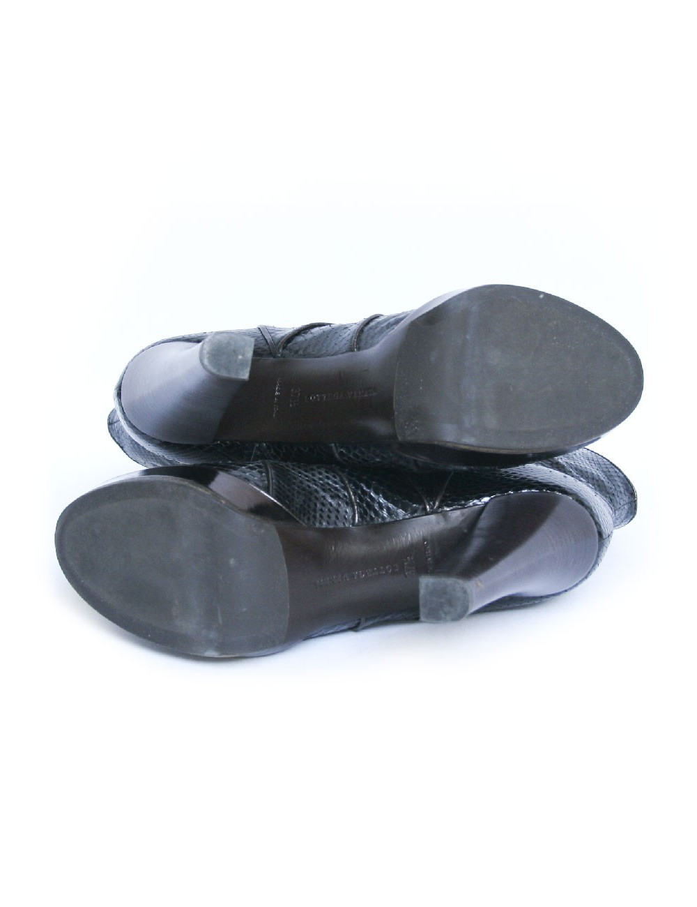 Boots à talons BOTTEGA VENETA serpent noir T37,5