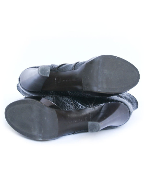 Boots à talons BOTTEGA VENETA serpent noir T37,5