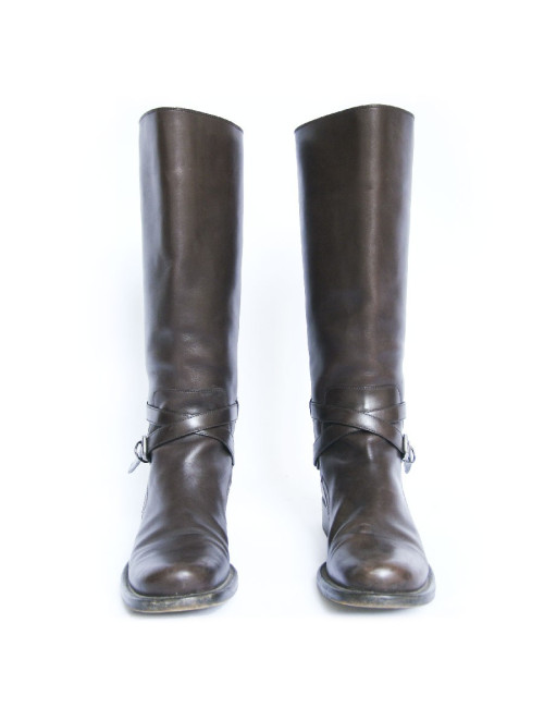 Bottes PRADA cuir marron T37,5