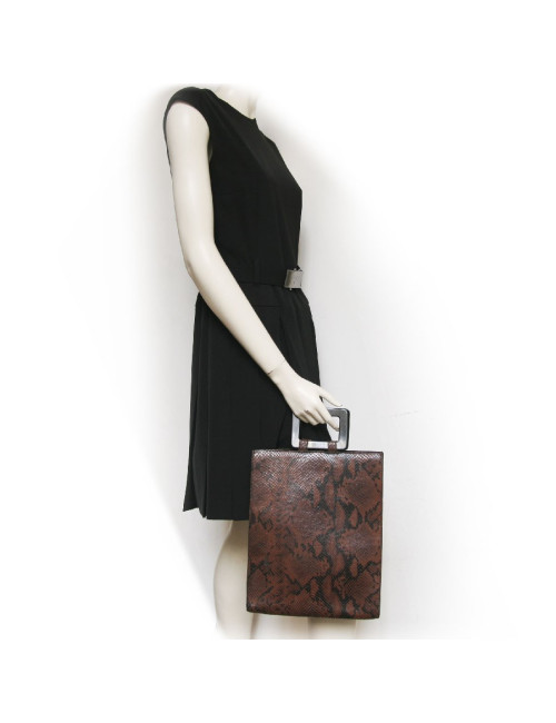 sac YVES SAINT LAURENT python marron
