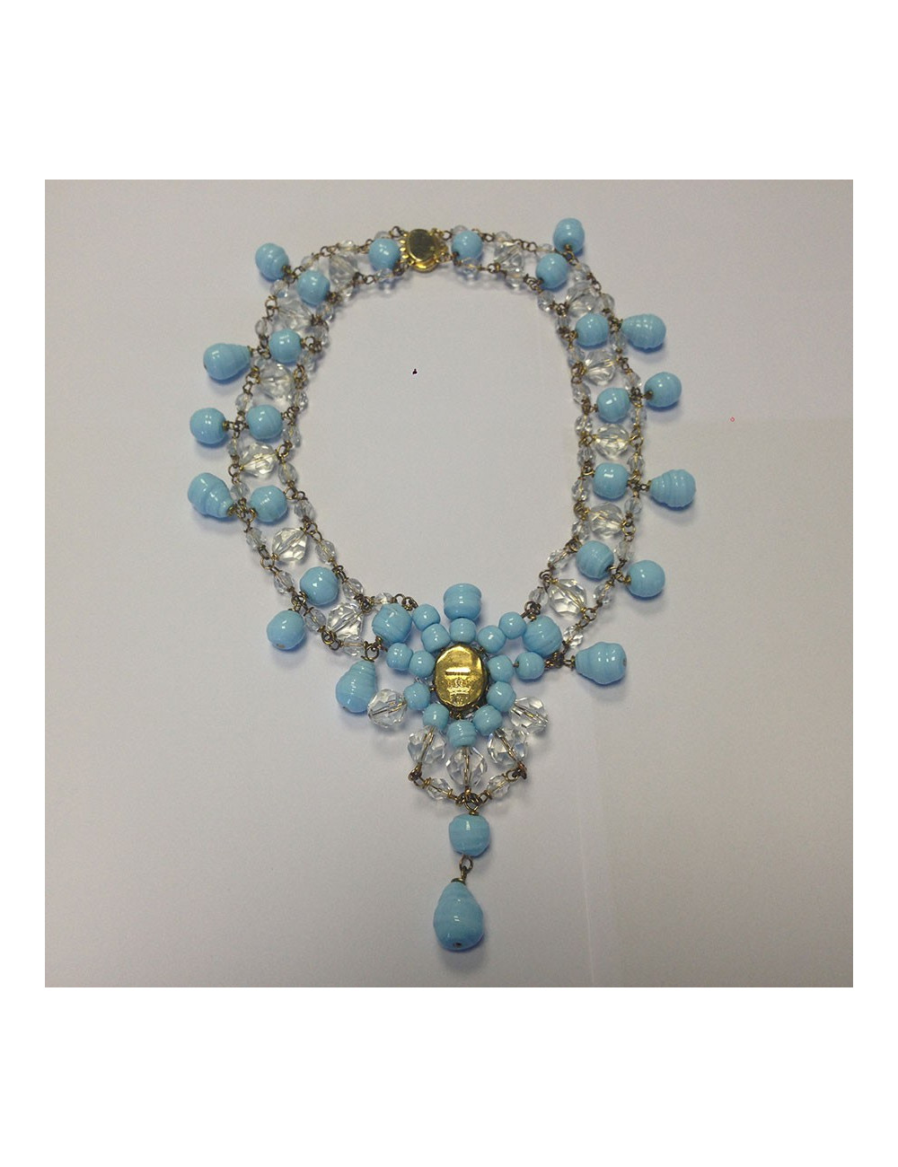 Collier MARGUERITE DE VALOIS bleu ciel