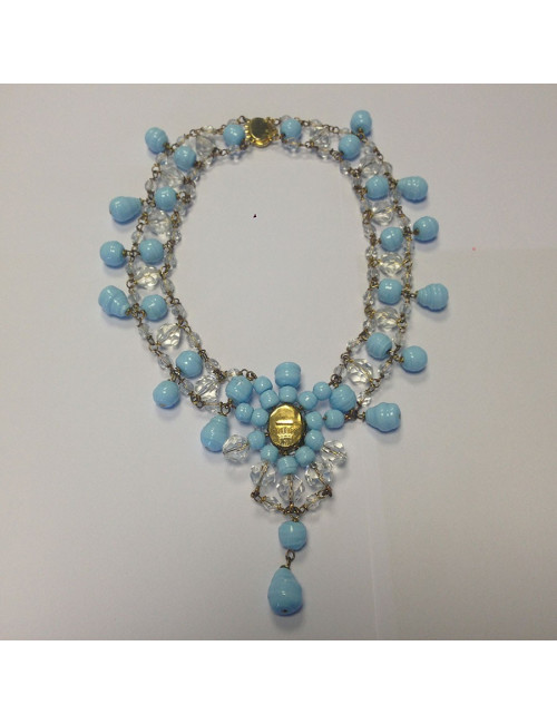 Collier MARGUERITE DE VALOIS bleu ciel