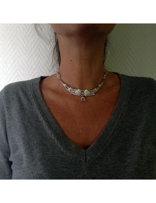 Collier DIOR émaillé et strass