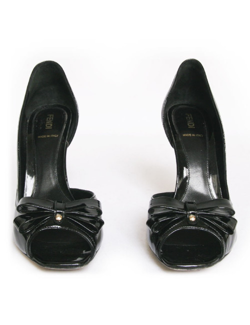 Sandales hautes FENDI T 39 vernies noir