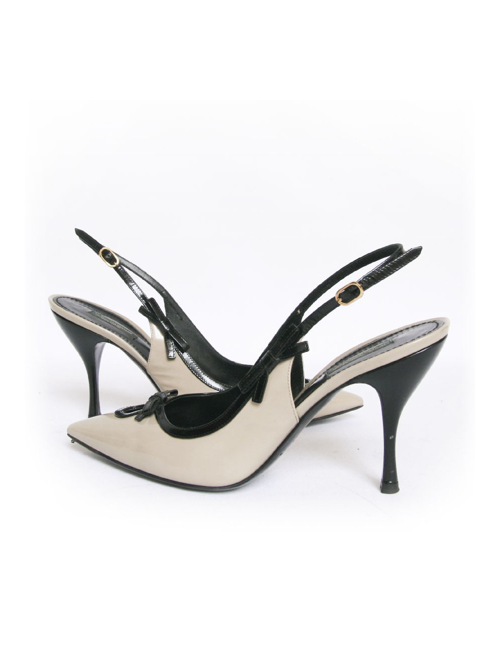 Sandales hautes DOLCE & GABBANA T 39.5 bicolores beige et noir