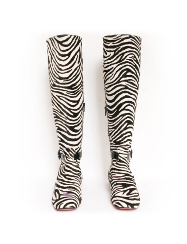 Bottes CHRISTIAN LOUBOUTIN T 40.5 façon zebre