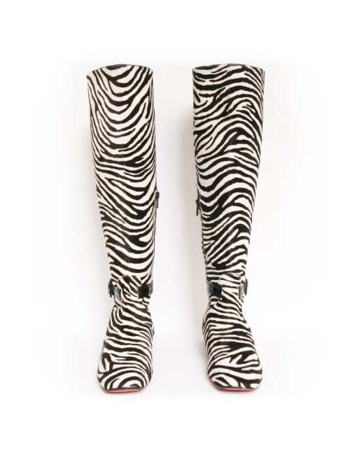 Bottes VALENTINO T 4.5 façon zebre