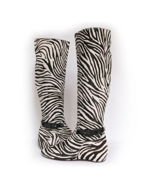 Bottes CHRISTIAN LOUBOUTIN T 40.5 façon zebre