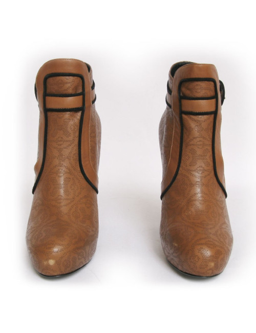 Bottines HERMES t 38.5 cuir dentelle