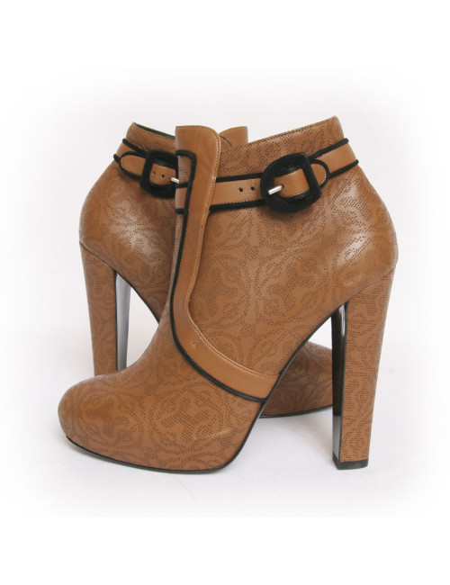 Bottines HERMES t 38.5 cuir dentelle