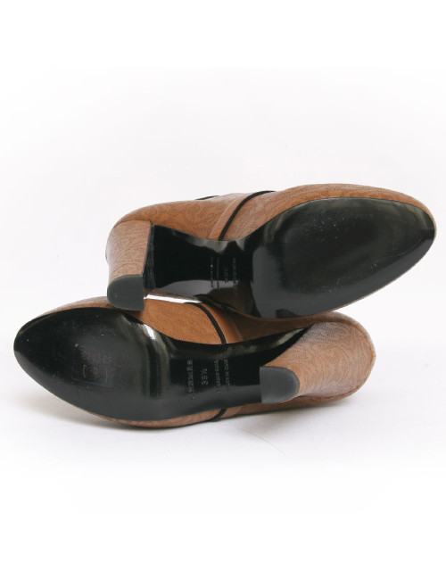 Bottines HERMES t 38.5 cuir dentelle