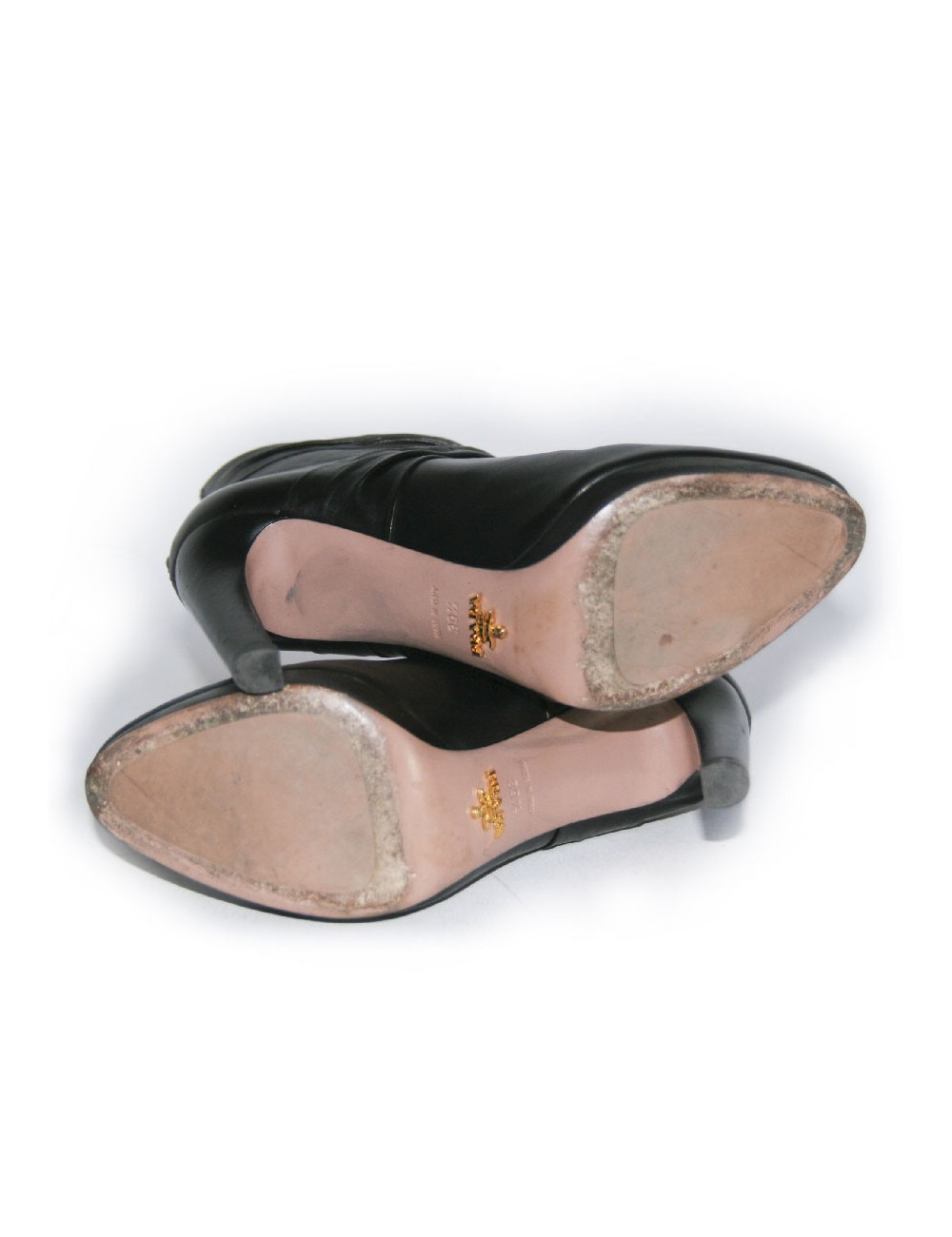 Boots PRADA T 39.5 cuir noir