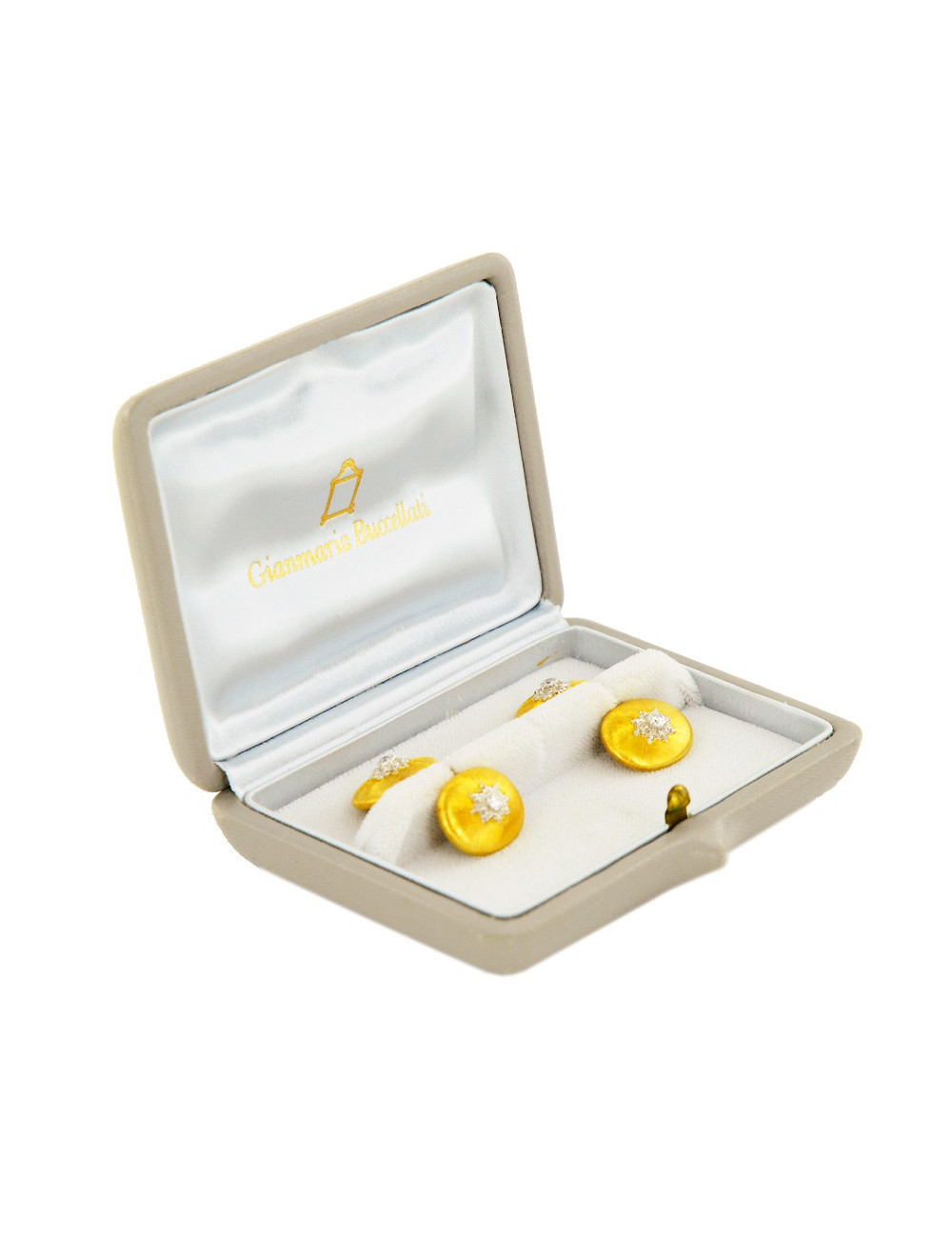 Boutons de manchette GIANMARIA BUCCELLATI or brossé et diamants
