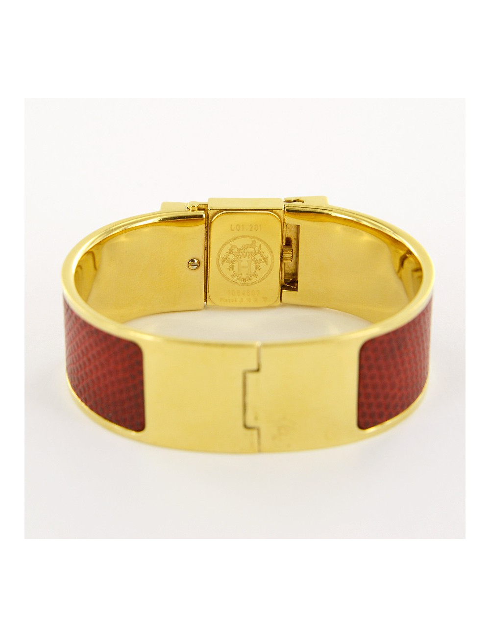 Montre Loquet HERMES  serpent rouge et or 18 carats