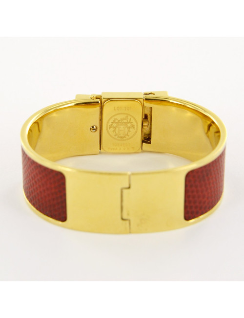 Montre Loquet HERMES  serpent rouge dorée