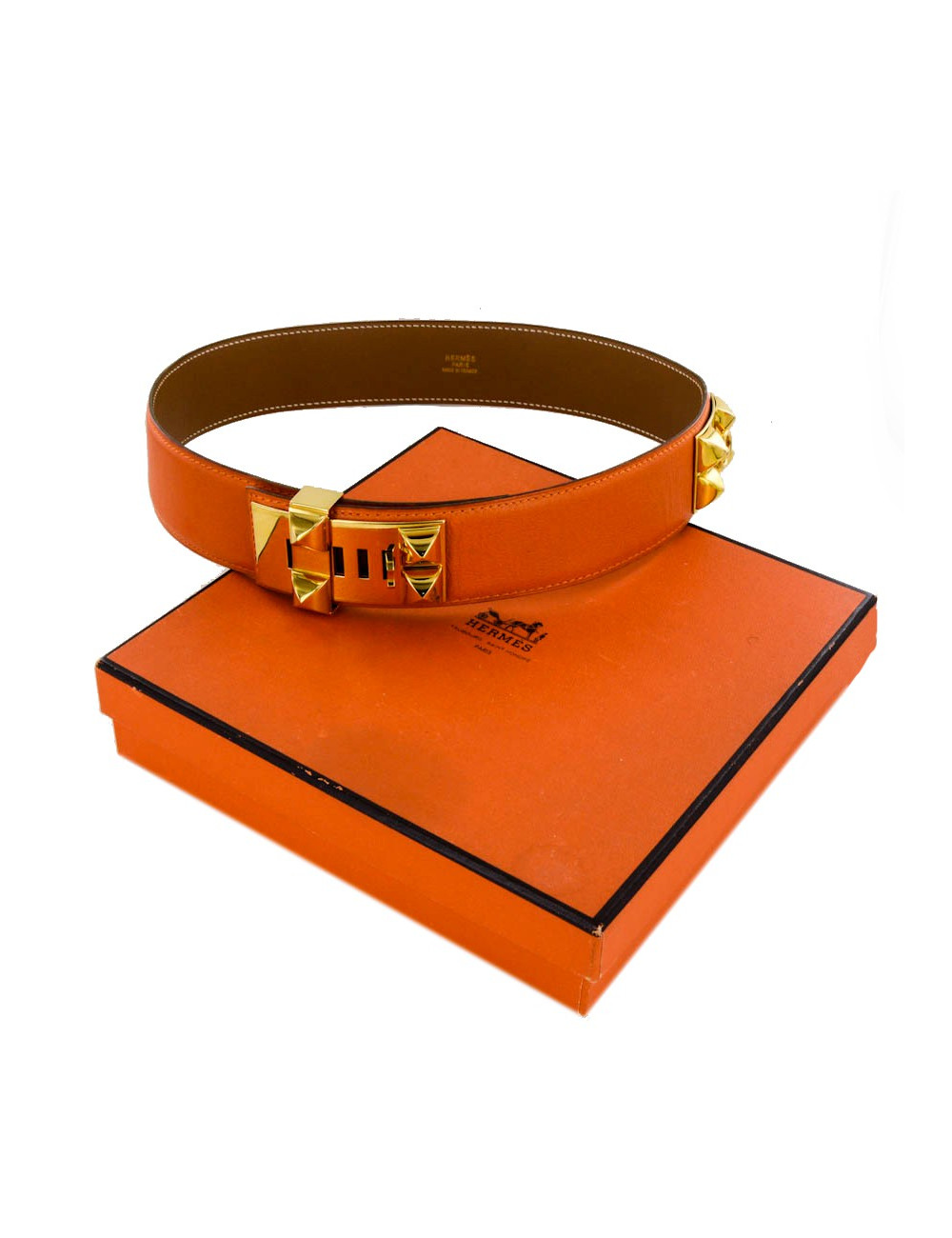 Ceinture médor HERMES T 68 orange
