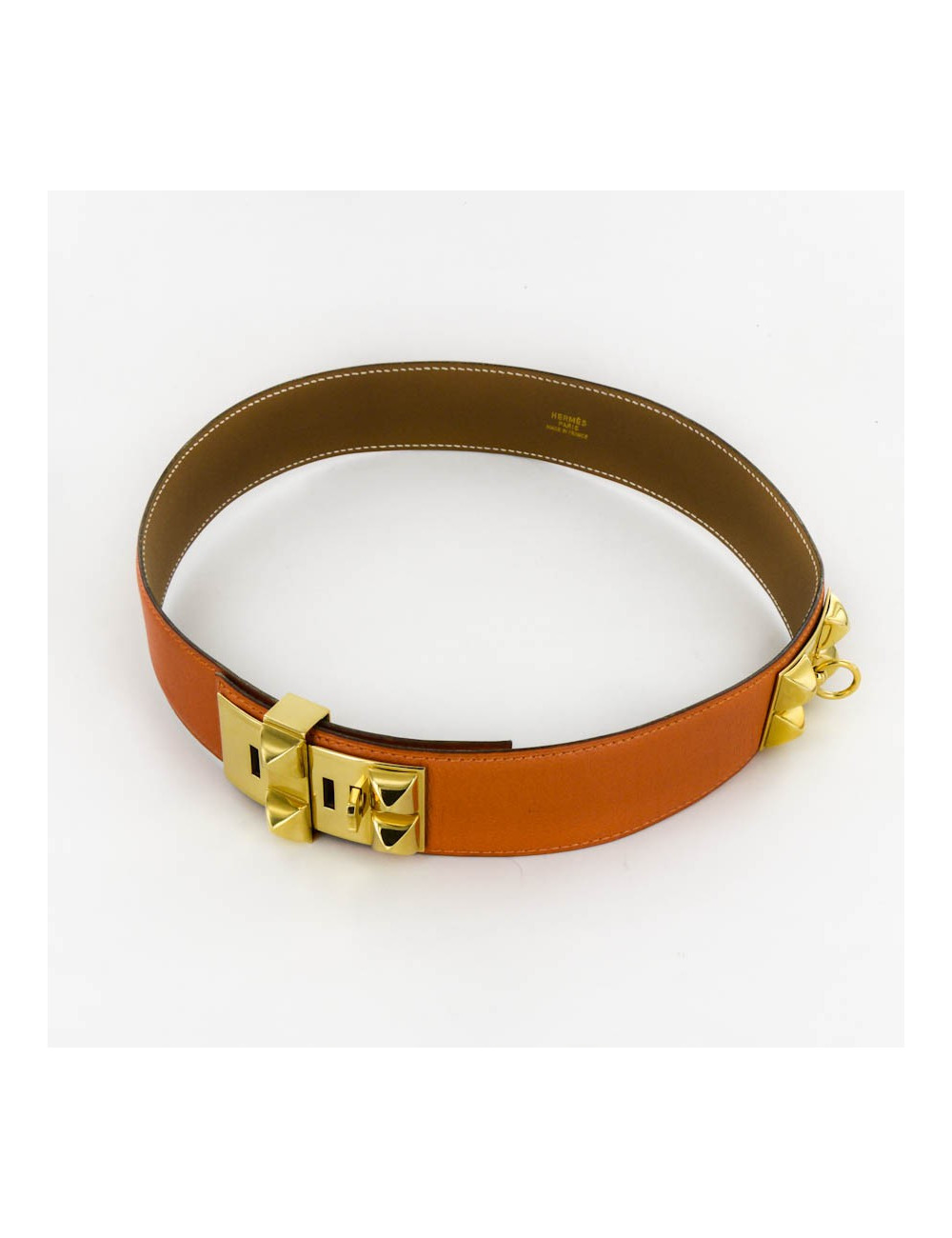 Ceinture médor HERMES T 68 orange