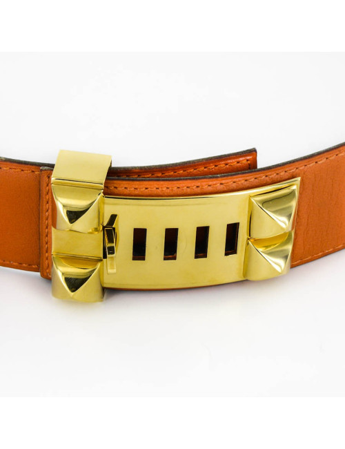 Ceinture médor HERMES T 68 orange