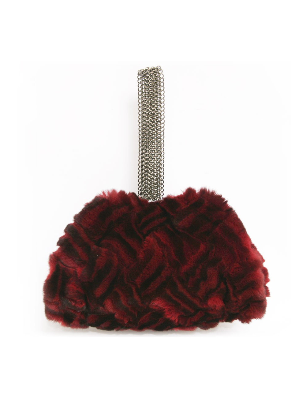 Sac manchon CHANEL fourrure rouge