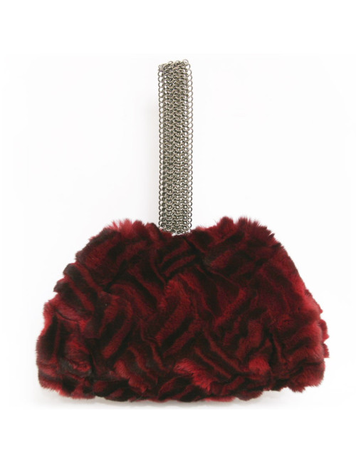 Sac manchon CHANEL fourrure rouge