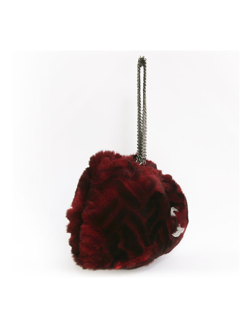 Sac manchon CHANEL fourrure rouge