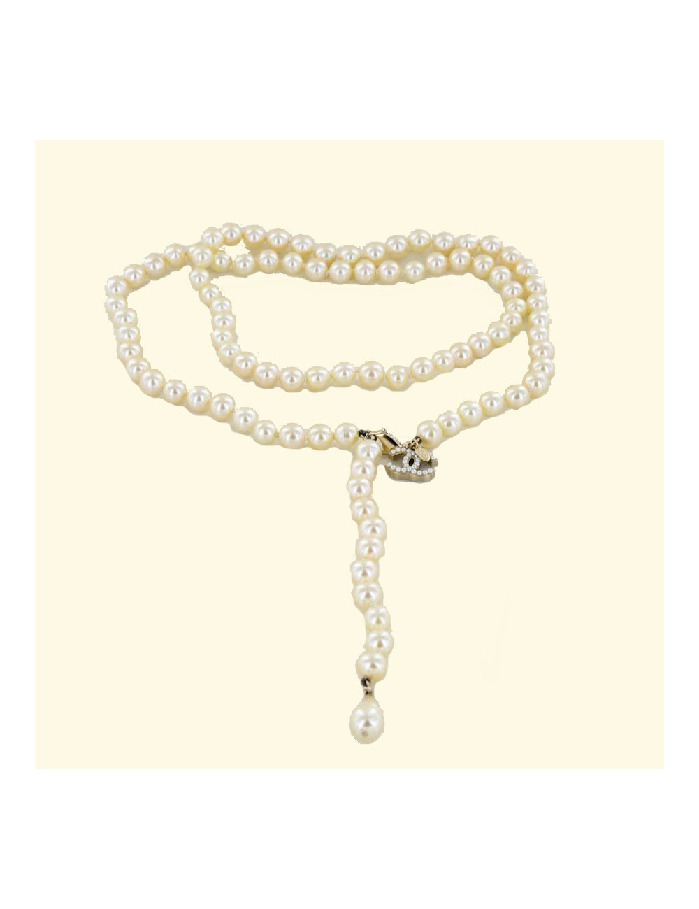 Ceinture sautoir CHANEL en perles nacrées
