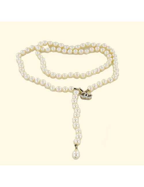 Ceinture sautoir CHANEL en perles nacrées