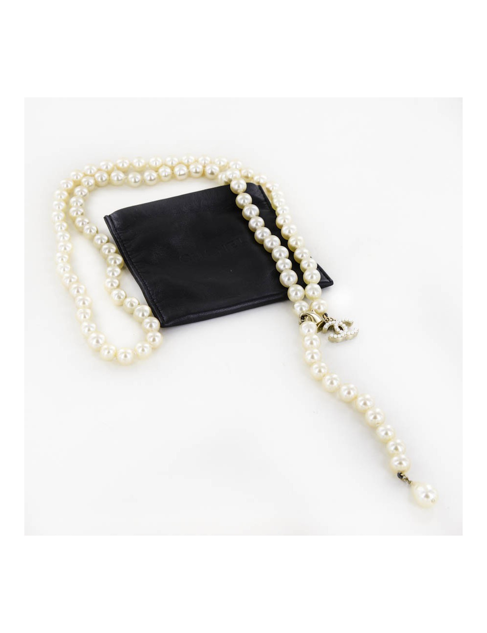 Ceinture sautoir CHANEL en perles nacrées