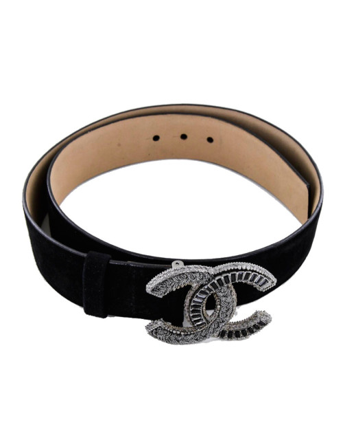 Ceinture CC bijou CHANEL suede noire