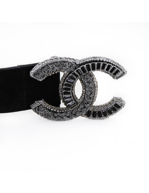 Ceinture CC bijou CHANEL suede noire