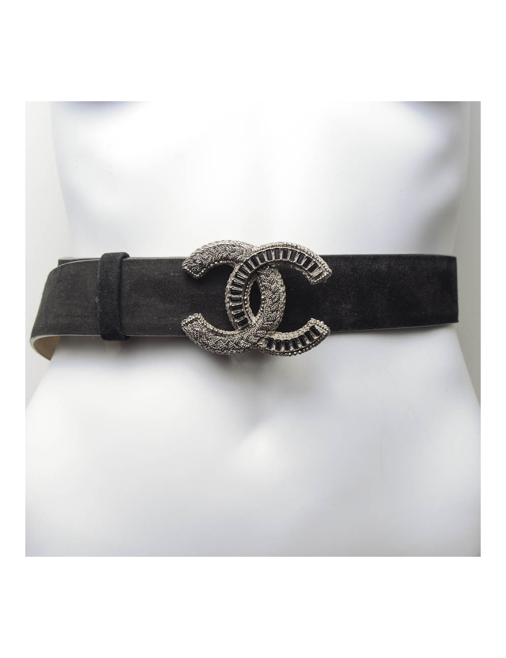 Ceinture CC bijou CHANEL suede noire