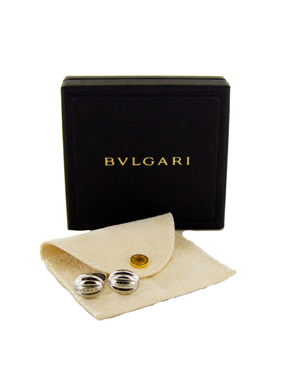 Boutons de manchette BULGARI ARGENT 