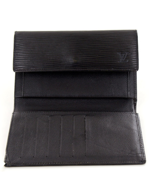 porte-carte LOUIS VUITTON cuir épi noir