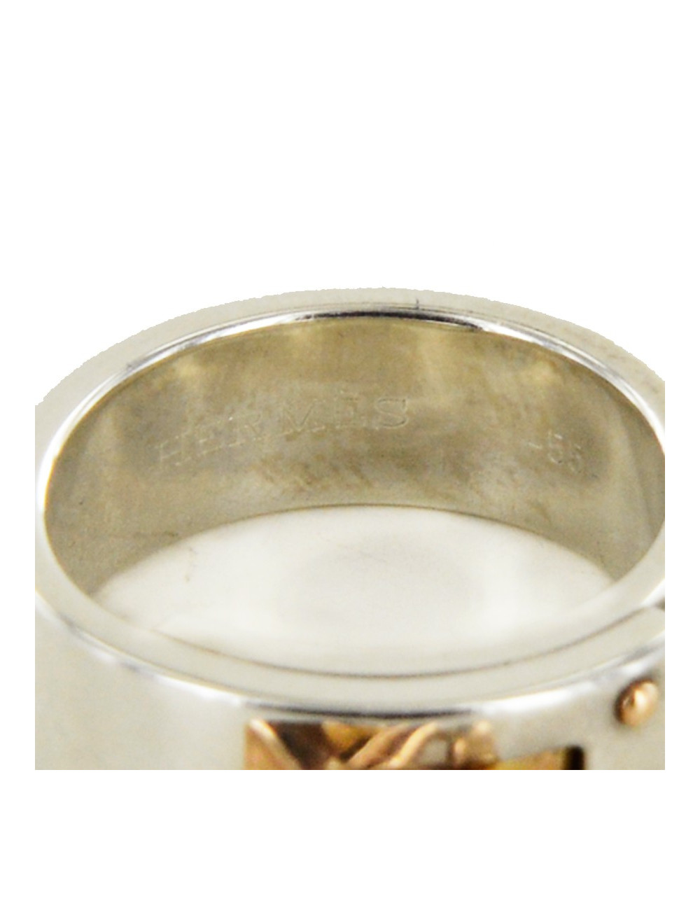 Bague "amulettes" HERMES argent et or rose 