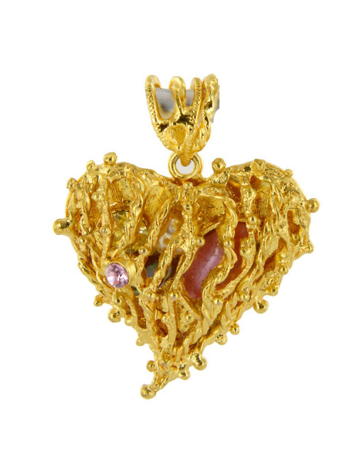 Coeur doré  pour collier CHRISTIAN LACROIX vintage