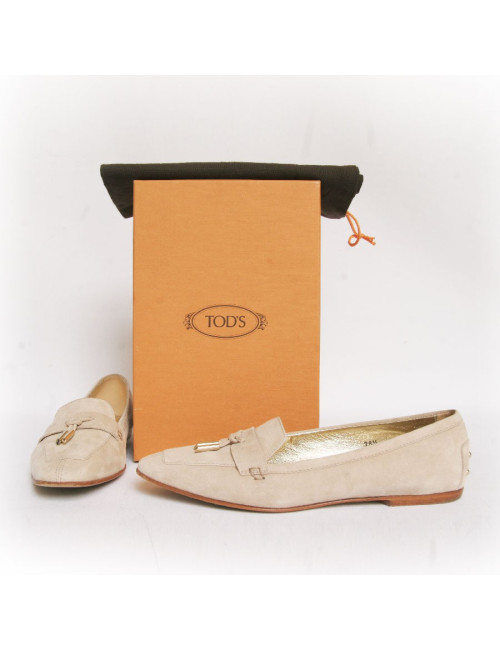 mocassins TOD' S T 38.5 daim beige