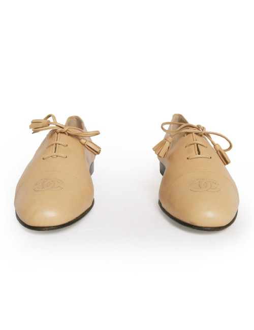 Chaussures CHANEL t41 cuir d'agneau beige