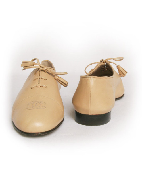 Chaussures CHANEL t41 cuir d'agneau beige