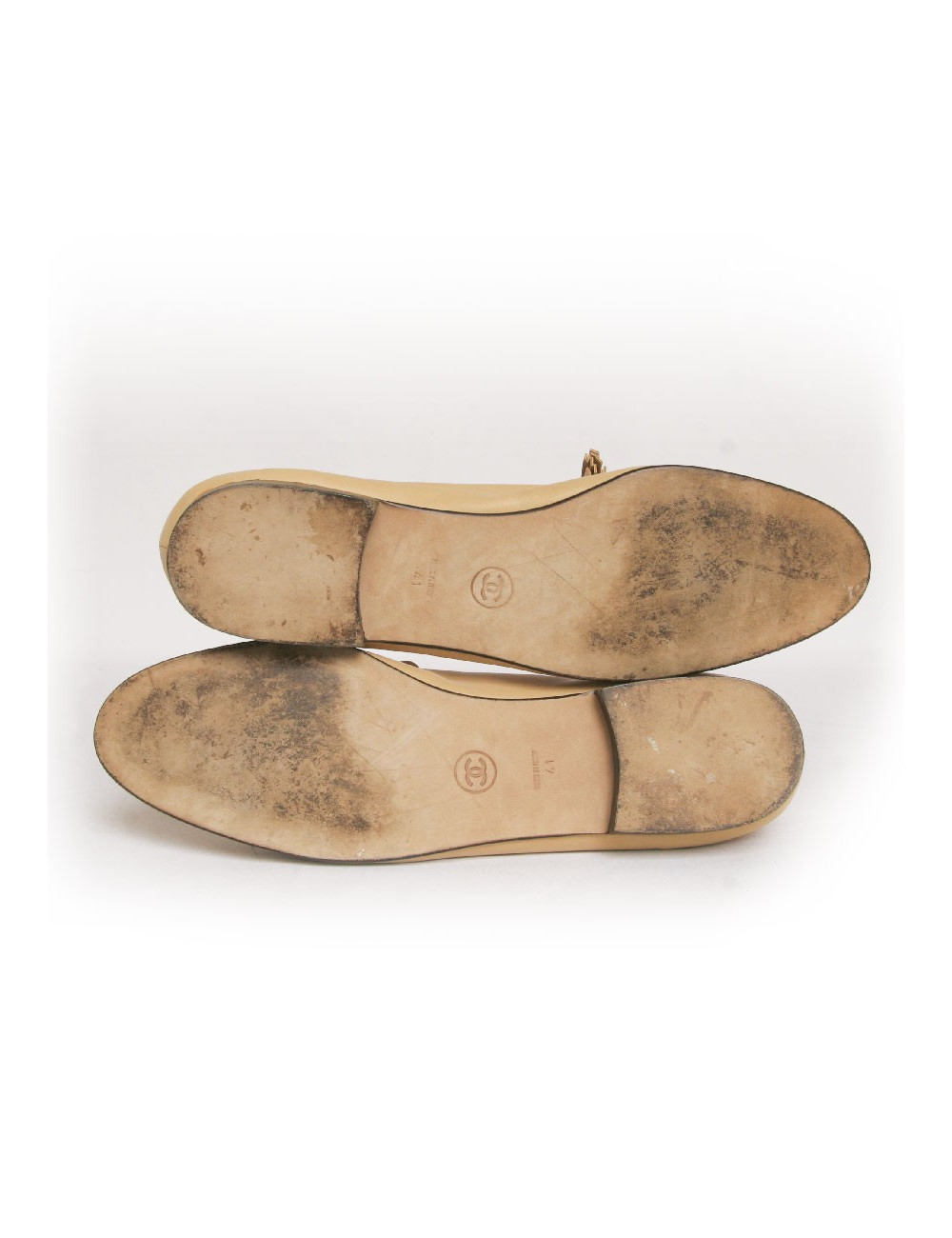 Chaussures CHANEL t41 cuir d'agneau beige