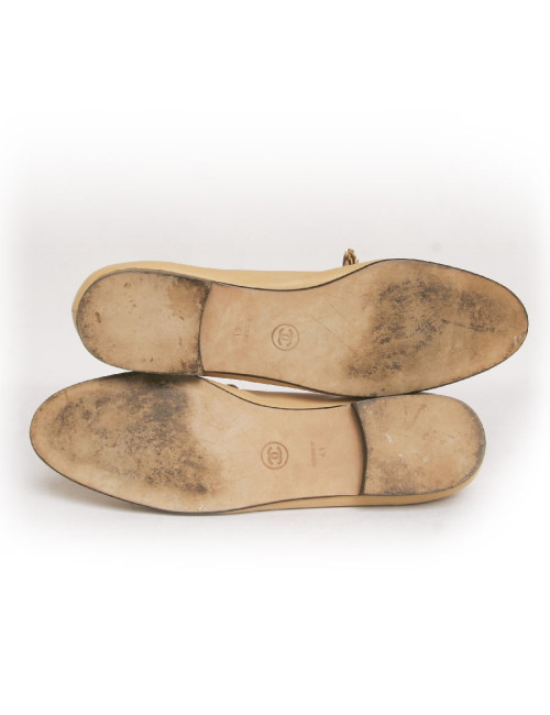 Chaussures CHANEL t41 cuir d'agneau beige