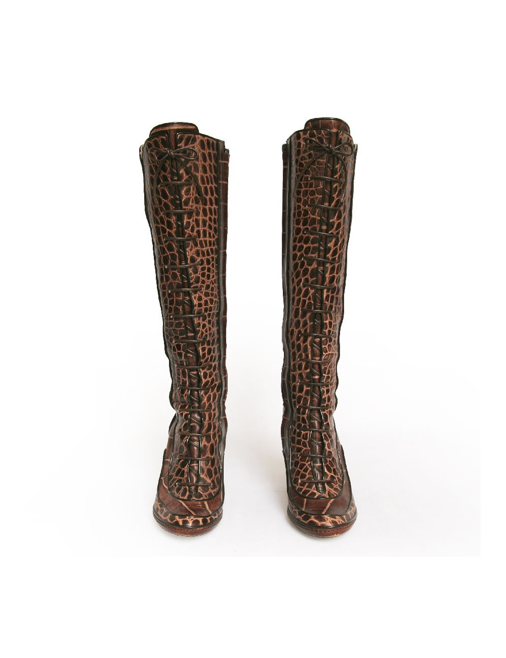 Bottes CELINE T 39  cuir façon croco