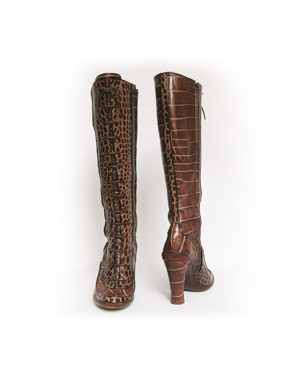 Bottes CELINE T 39  cuir façon croco