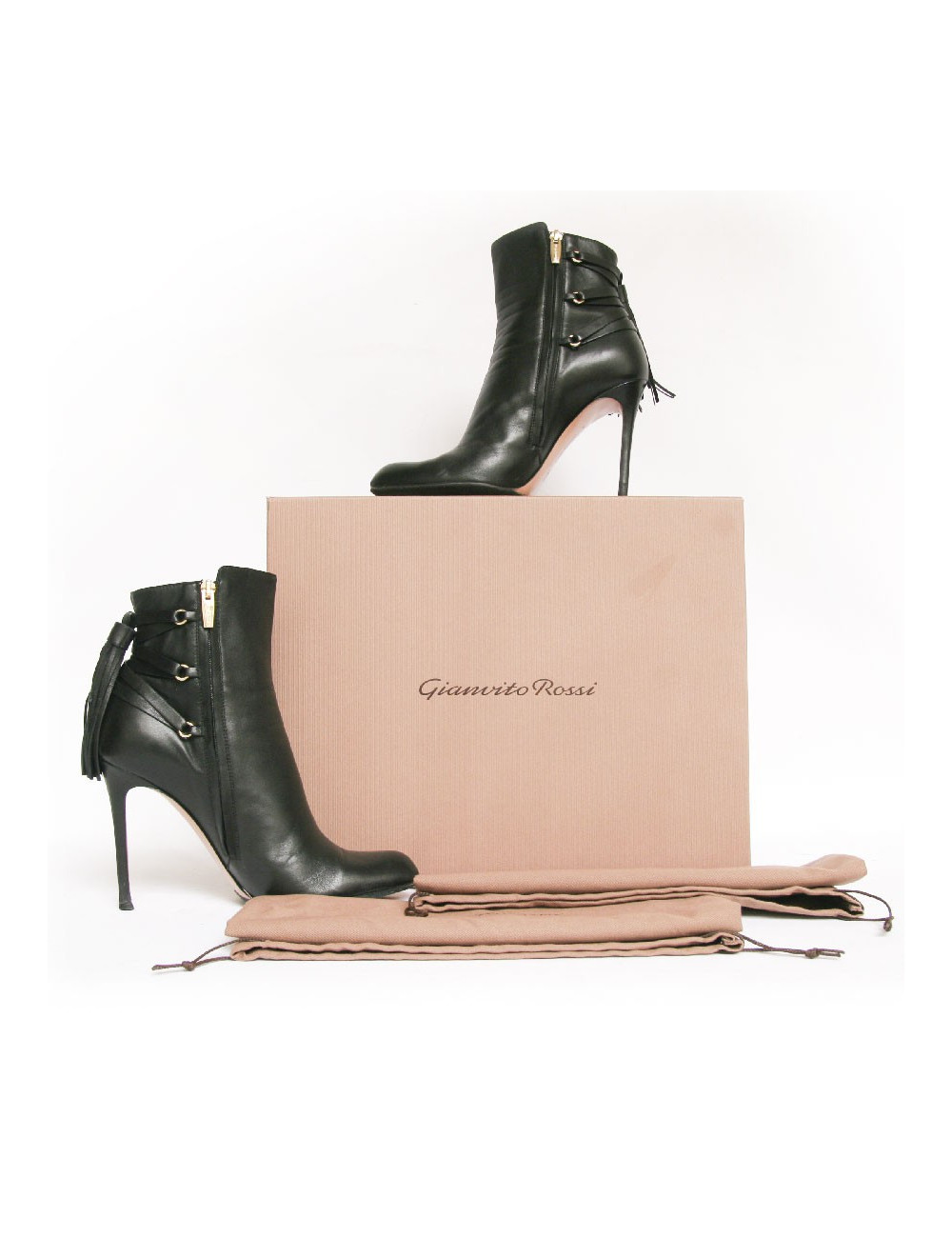 Boots à talon GIANVITO ROSSI T39 en cuir noir