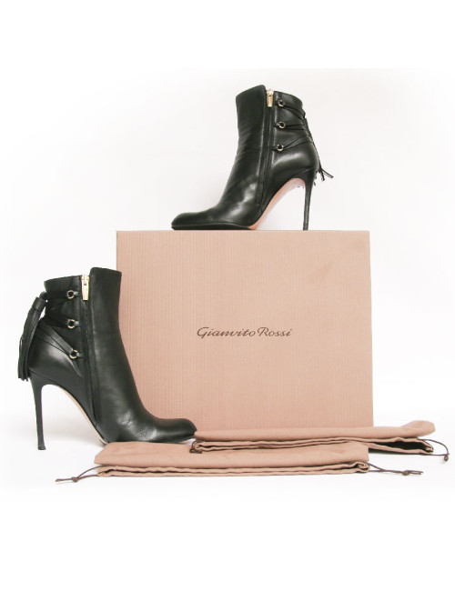 Boots à talon GIANVITO ROSSI T39 en cuir noir