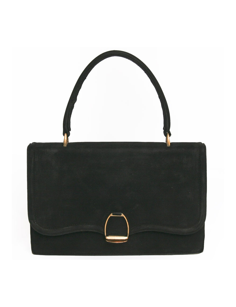 Sac HERMES vintage en daim noir