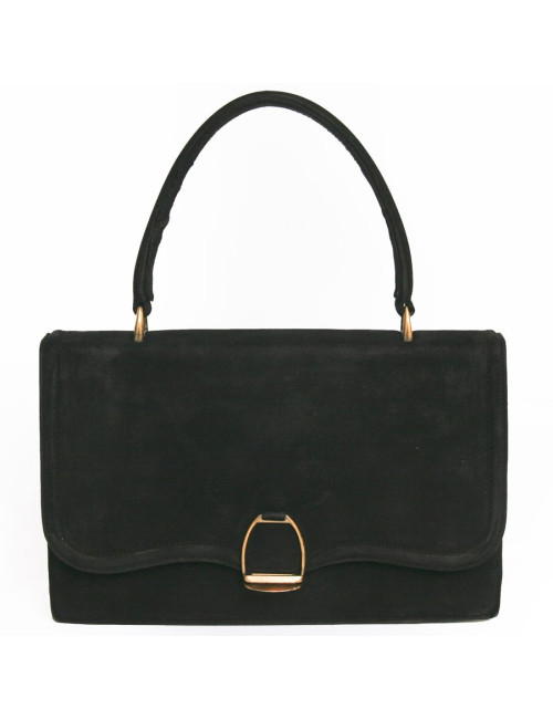 Sac HERMES vintage en daim noir