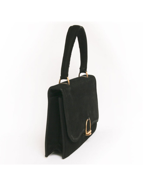 Sac HERMES vintage en daim noir