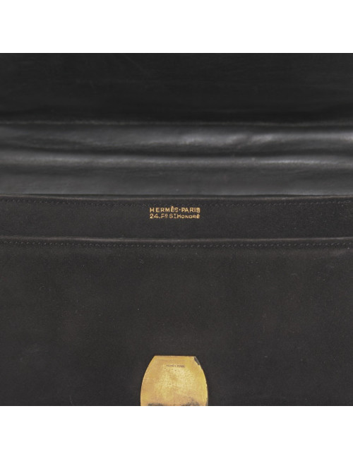 Sac HERMES vintage en daim noir