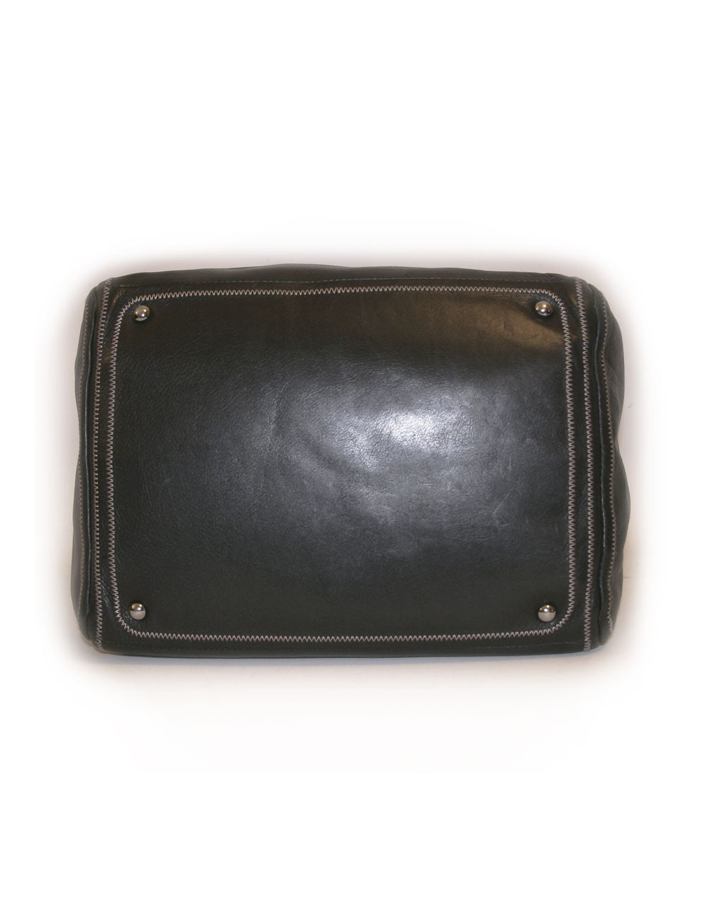 Sac bowling CHANEL en cuir d'agneau noir 